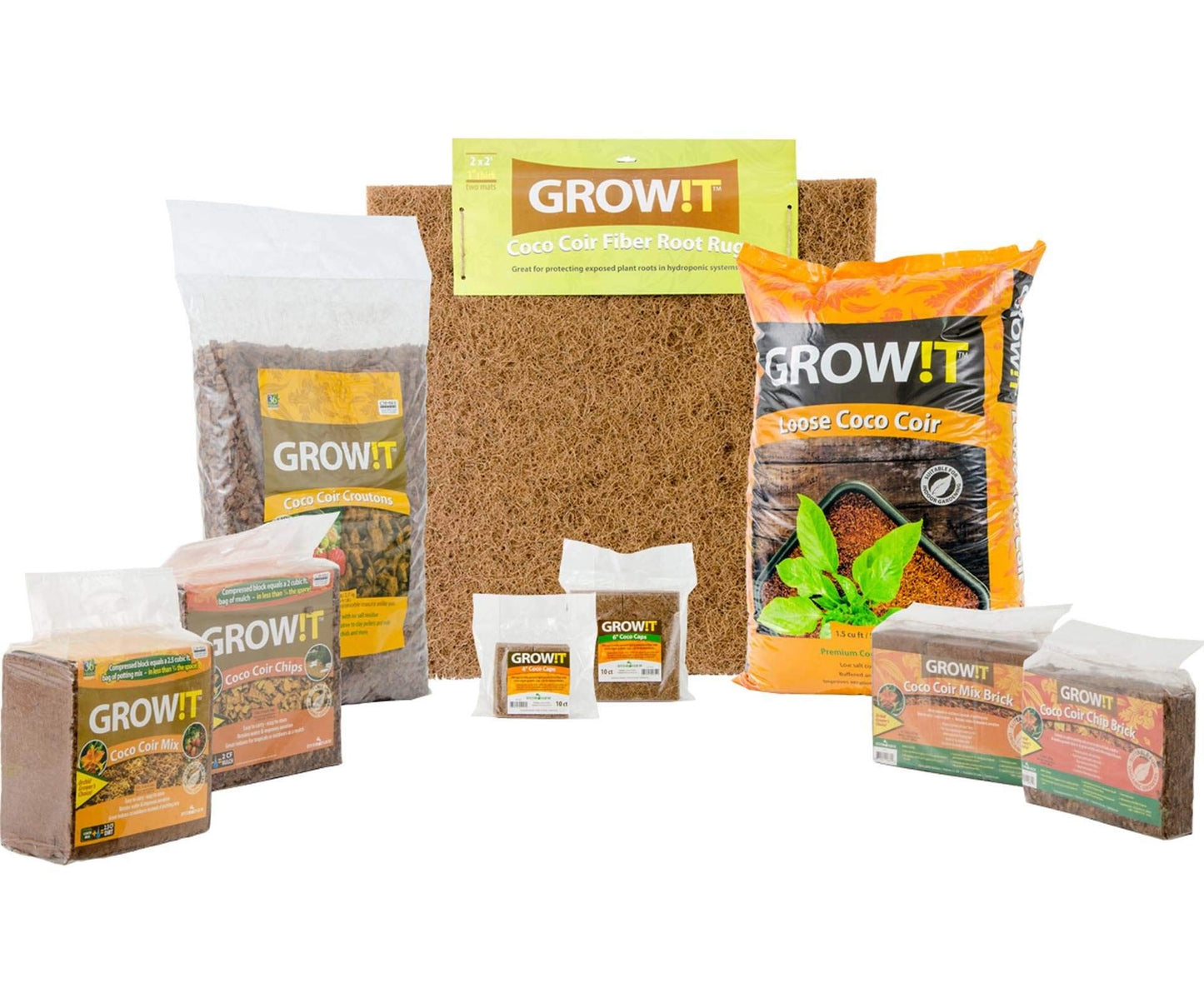 GROW!T GMC40l - 4mm-16mm Clay Pebbles, Brown, (40 Liter Bag) - Made from 100% Natural Clay, Can be used for Drainage, Decoration, Aquaponics, Hydroponics and Other Gardening Essentials