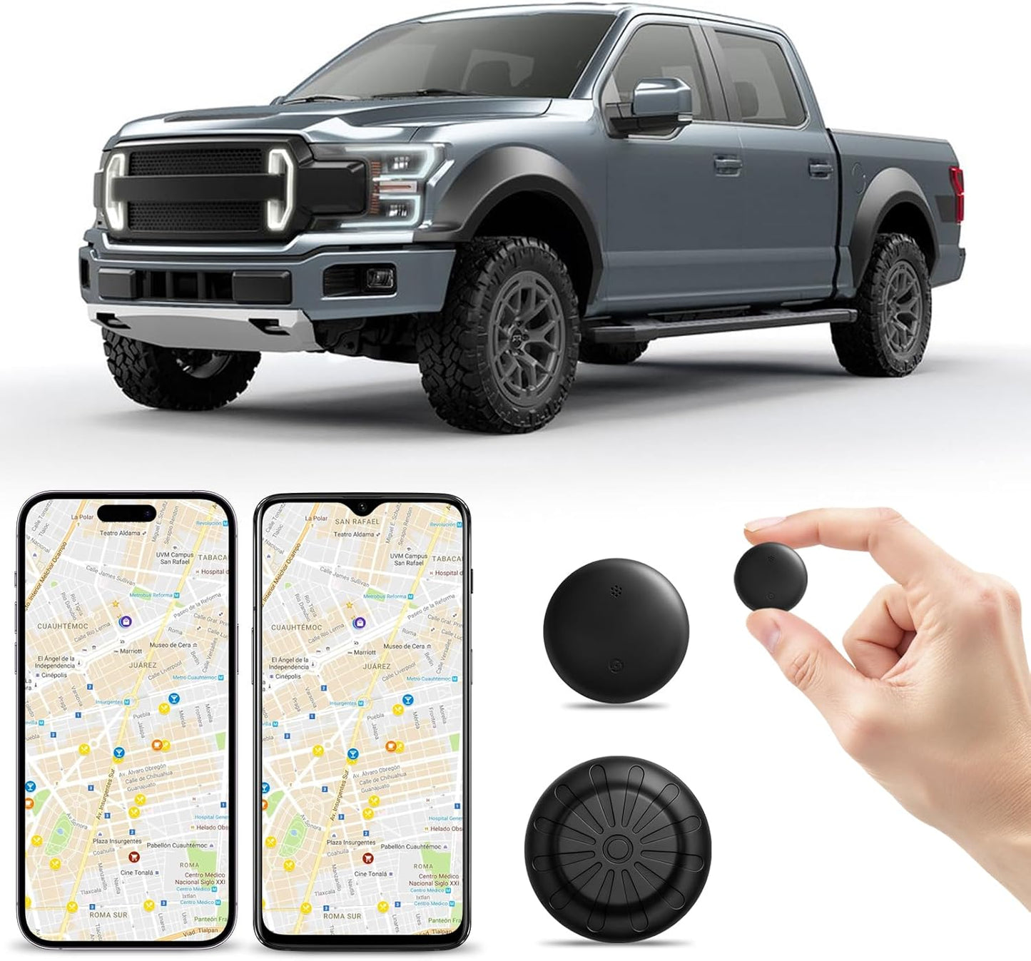 wuaerdy Mini GPS Tracker for Vehicles (Universally for Android & iOS), Hidden Car Location Tracker w/Magnetic Case