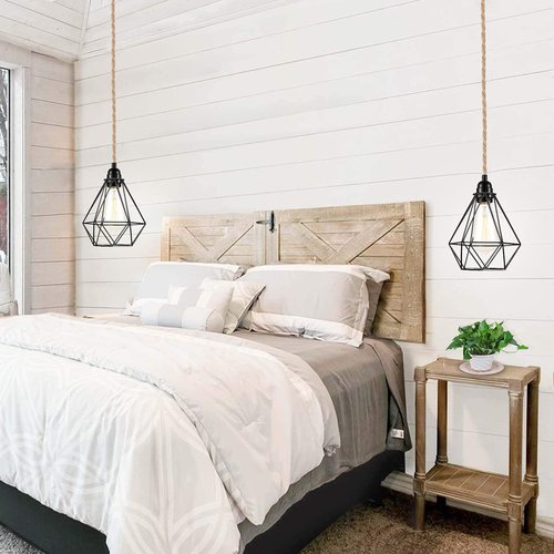Industrial 15ft Pendant Light Cord - Hanging Light Kit with Switch Plug, Plug-in Pendant Light Cord Rope Pendant Lights Socket Set E26 E27 for Pendant Lamp Farmhouse Lamp Cable DIY Room Decor