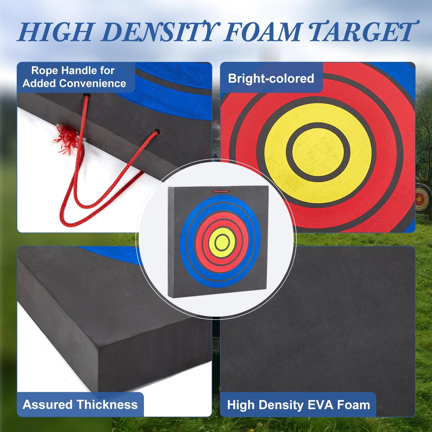 Sumind 2 Pack 20" Foam Archery Target Block High-Density EVA Foam Target for Backyard Archery & Knife Throwing Targets for Backyard Practice, Training, Outdoor Entertainment