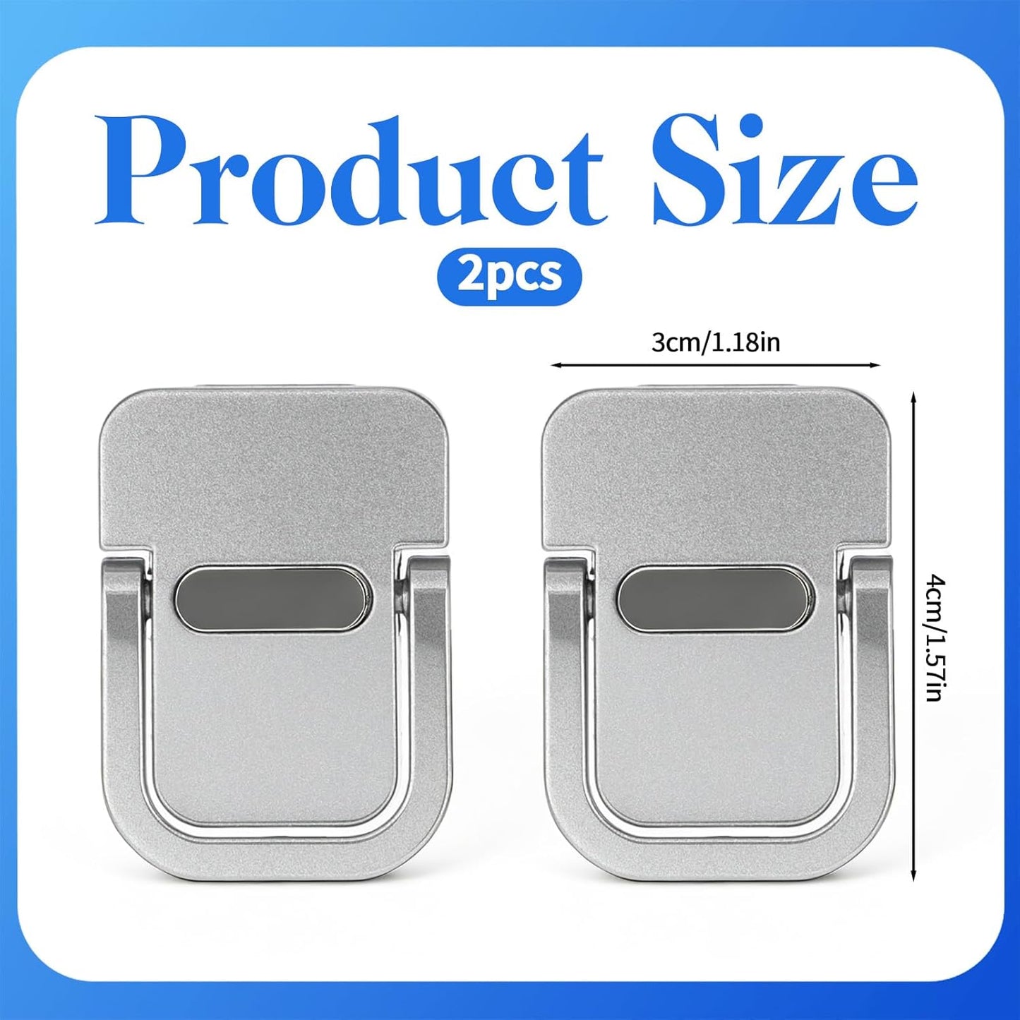 Xosjska 2 PCS Invisible Computer Keyboard Stand, Portable Keyboard Riser, Zinc Alloy Self-Adhesive Mini Laptop Stand
