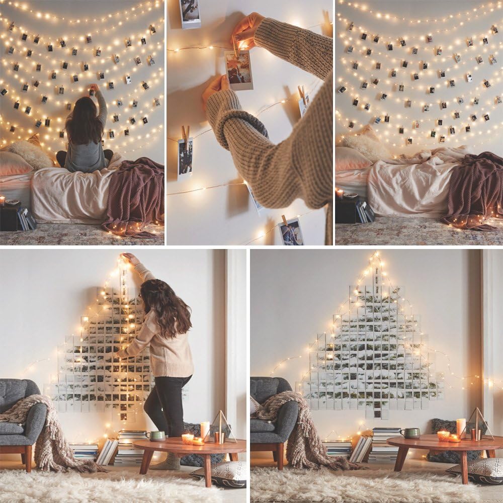 RUICHEN 20 Ft USB Fairy String Lights - 120 LED Waterproof Copper Wire for Bedroom & Party Decor | Warm White