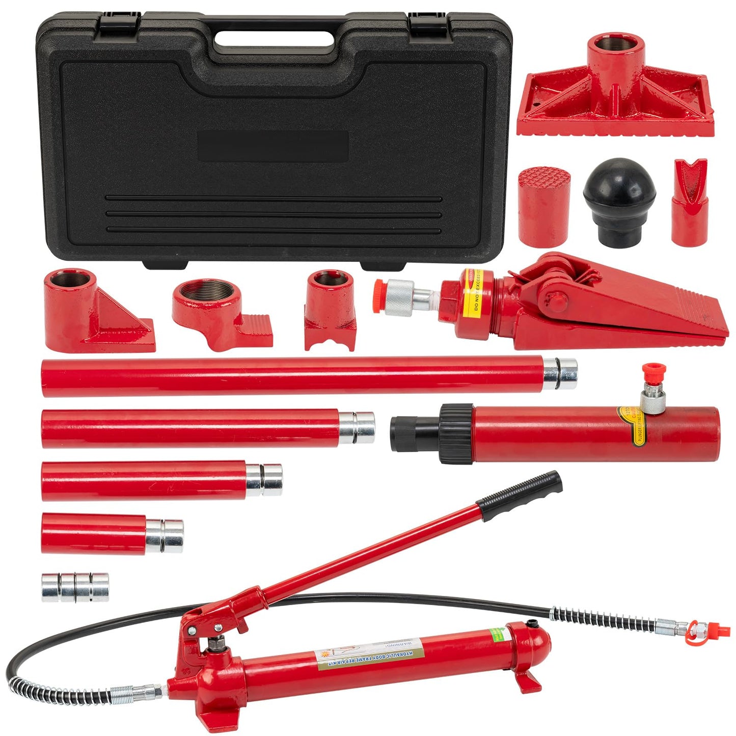 Garvee 12 Ton Hydraulic Porta Power Kit with 4.6ft Hose & Storage Case, 26,455LBS Capacity Auto Body Repair Tool for Car Truck Garage Frame Maintenance