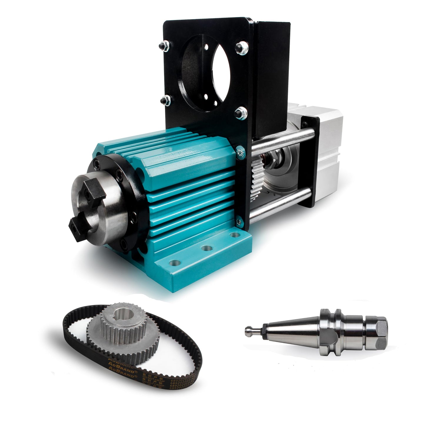 XUNKUNER BT30 Pneumatic Auto-Switching Spindle, 5000RPM Non-Powered Motor with Cylinder Assembly, 7075 Aluminum Alloy CNC Spindle for Drilling, Tapping, Milling, Metal Heavy Cutting