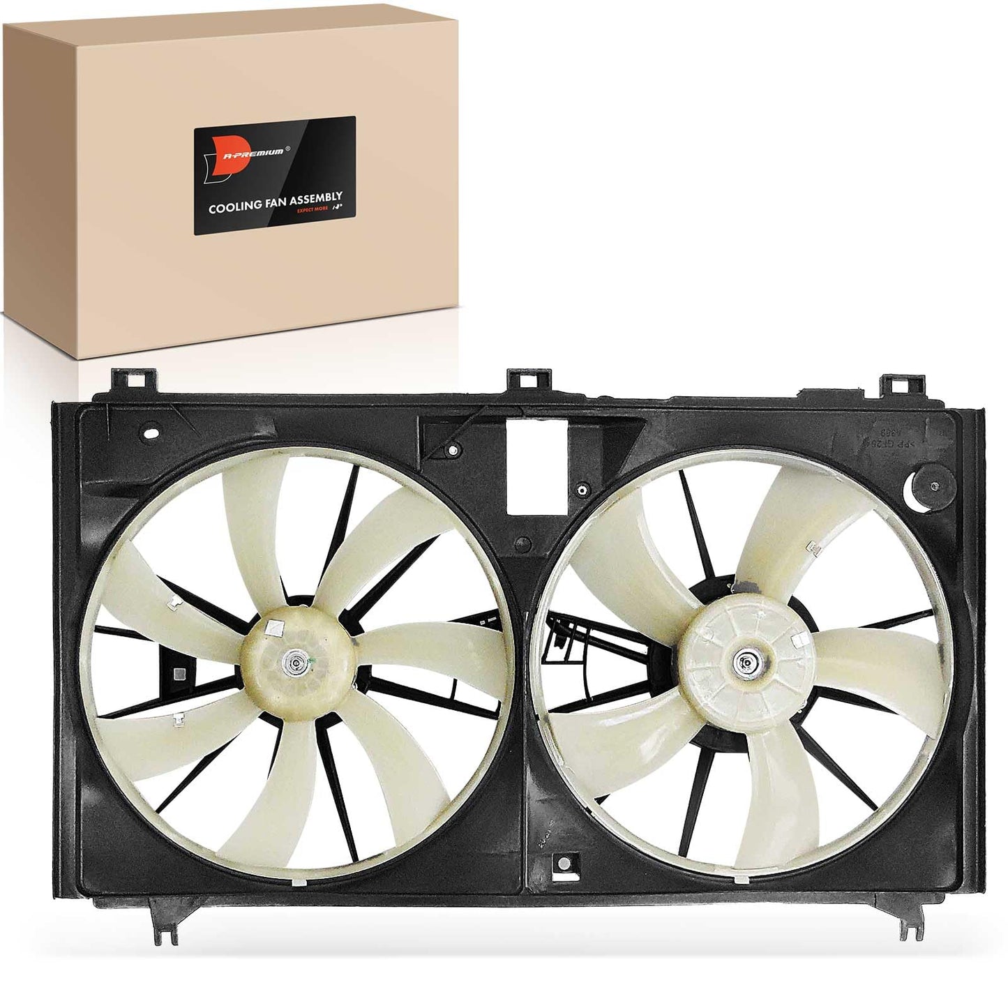 A-Premium Engine Radiator Cooling Fan Assembly Compatible with Select Lexus Models - GS350 2007 2008 2009 2010 2011 - Replace# 1636331070, 1671131240