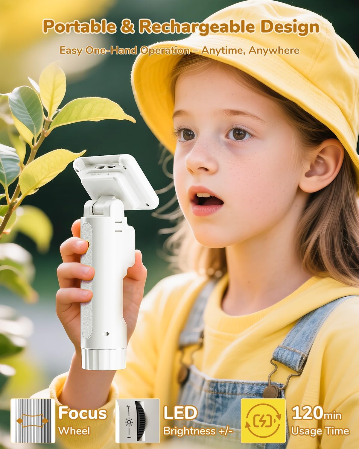 JOYALENS JL113 2.8" 1080P 8 32GB Microscope for Kids Adults with IPS Screen, Handheld Digital Microscope Camera
