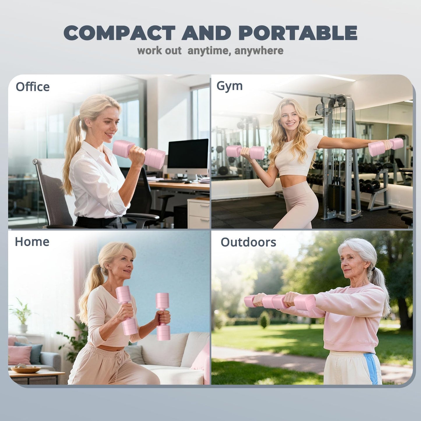 Ragebby Adjustable Dumbbell Set of 2, 10LBS/20LBS/30LBS Adjustable Weight Set, Anti-slip Handle, 3 in 1 Free Weights Dumbbells Set for women at home, 2.2lb, 3.6lb, 5lb, for Home, Office, Gym Exercise Training