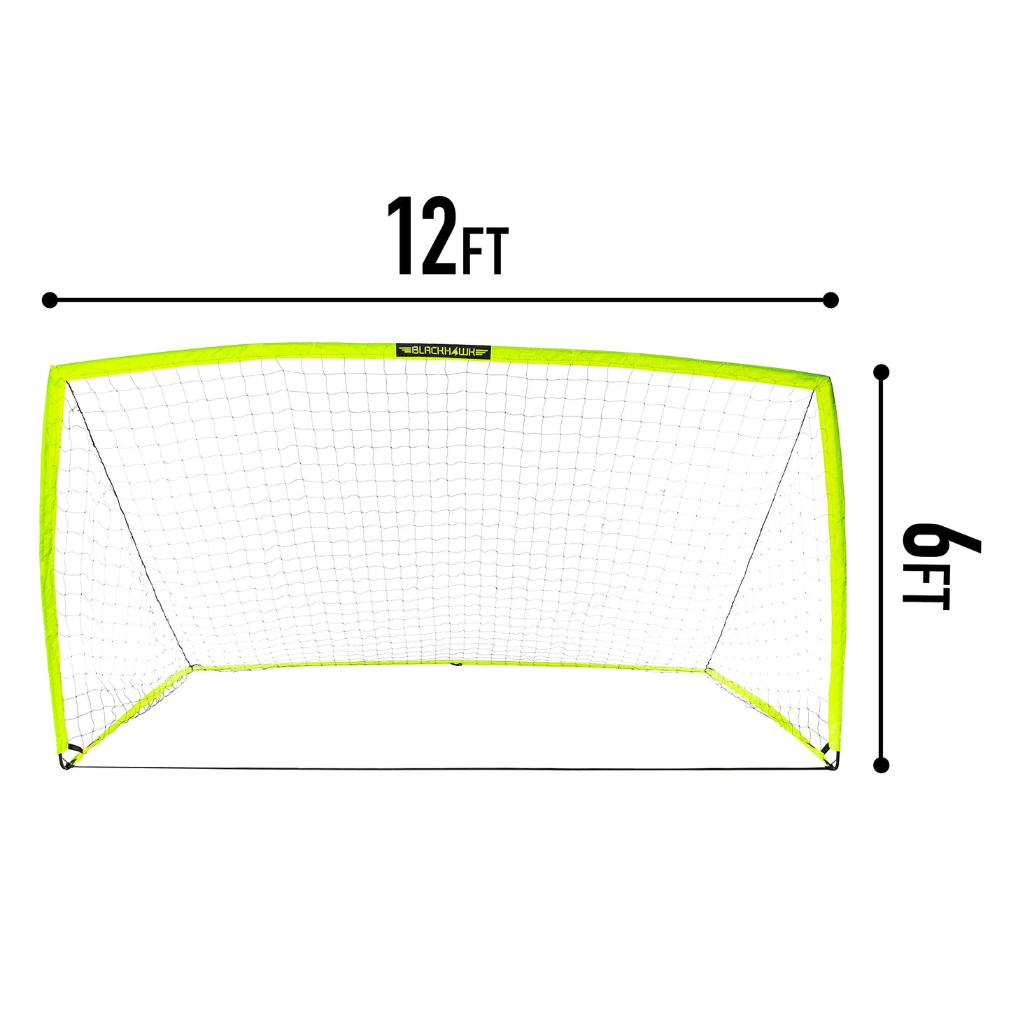 Franklin Sports Blackhawk Portable Soccer Goal, Optic Yellow, 12' x 6'