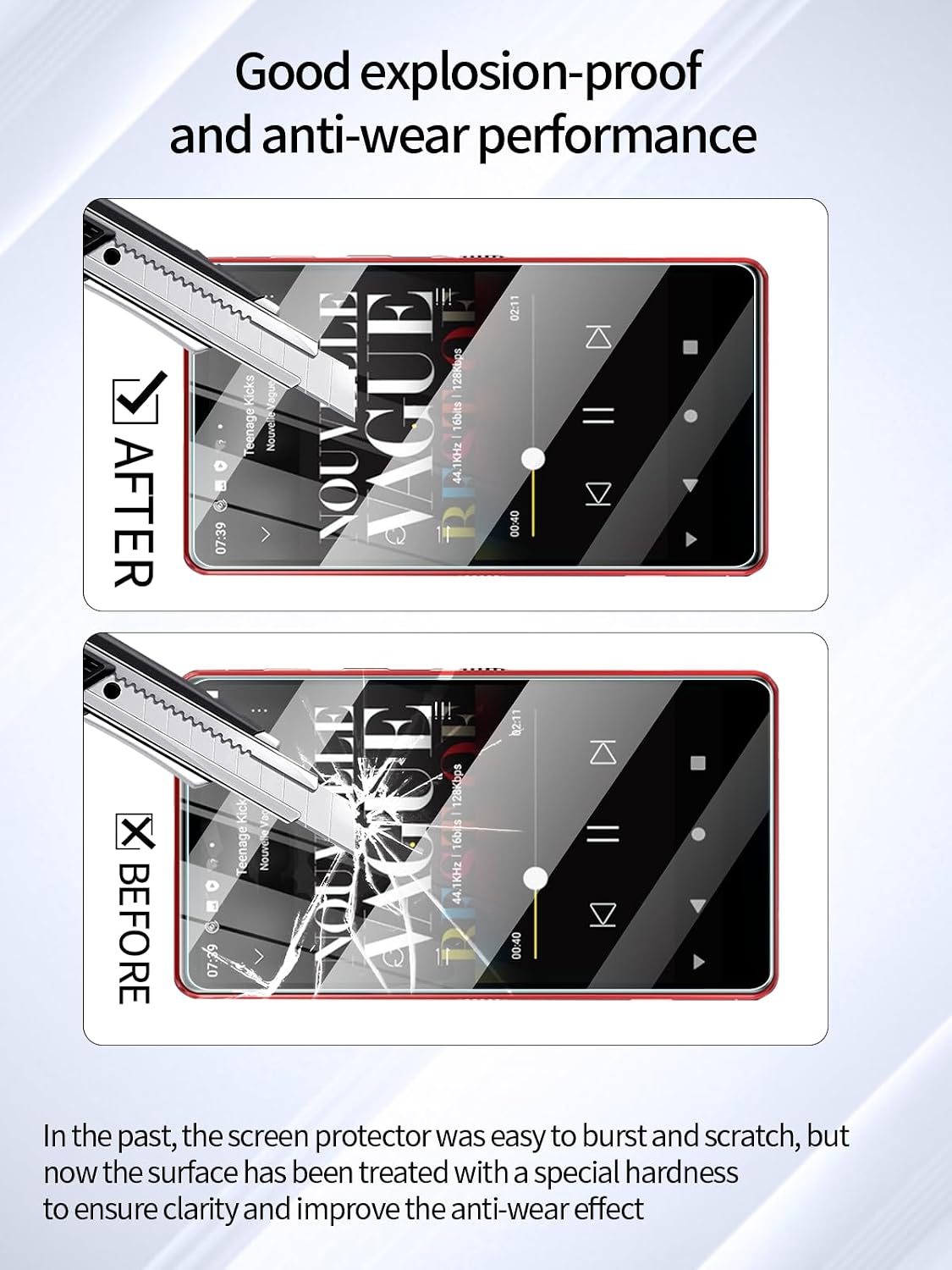 UYRUREL M503Pro MP3 4-inch 3 Pack. Screen Protector for SWOFY Player Music Player, High-definition Scratch Resistant