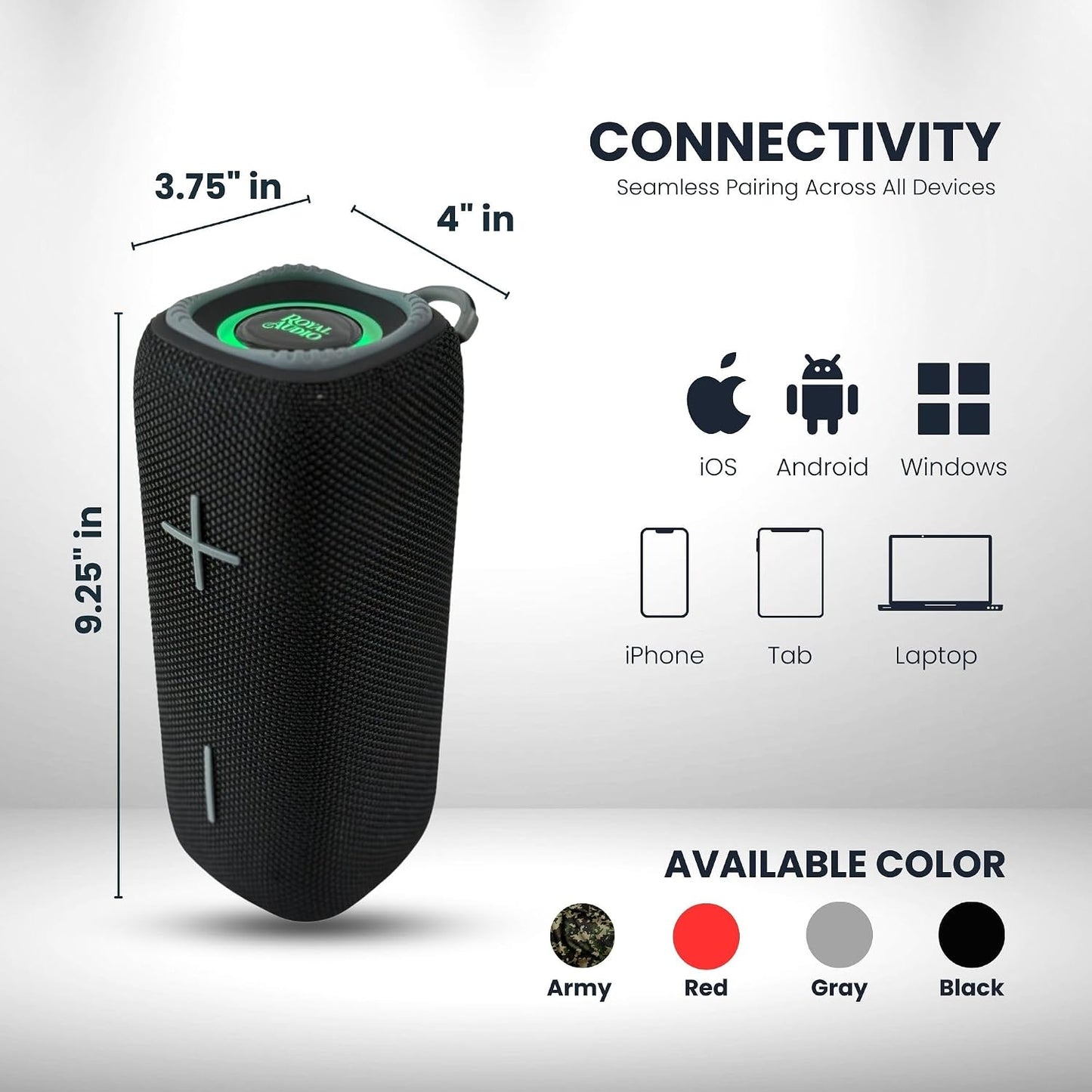 ROYAL AUDIO RA654 16W 3 Wireless Portable Bluetooth Speaker with Stereo Sound, Deep Bass, Hours Playtime, USB AUX