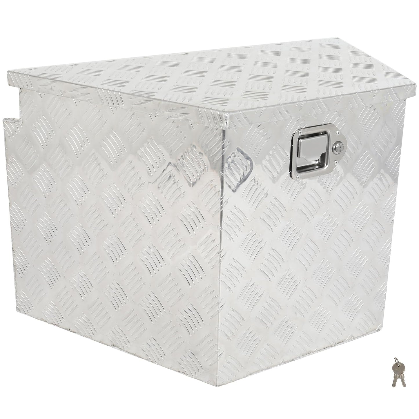 SCITOO 29 Inch Aluminum Diamond Plate Truck Bed Tool Box,Heavy Duty Crossover Storage for Most Full Size Pickups,Lockable Weatherproof Chest,Fits 29" Truck Beds,Easy Access to Load and Unload