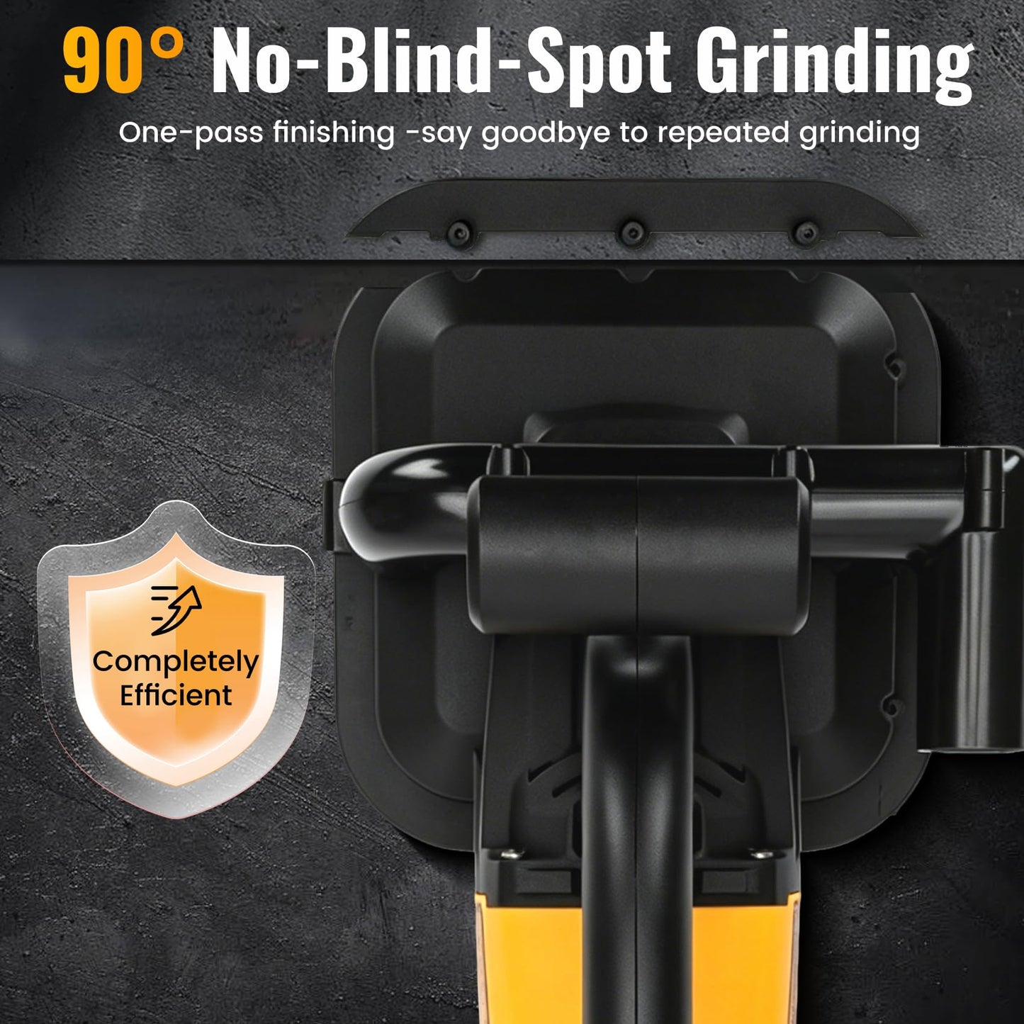 4-Head 3800W Concrete Floor Grinder with Extendable Rod, 6000 RPM 4” Concrete Sander with 6-Speed Control & Dust Collection Cover for Cement Marble Floors Granite & Surfaces