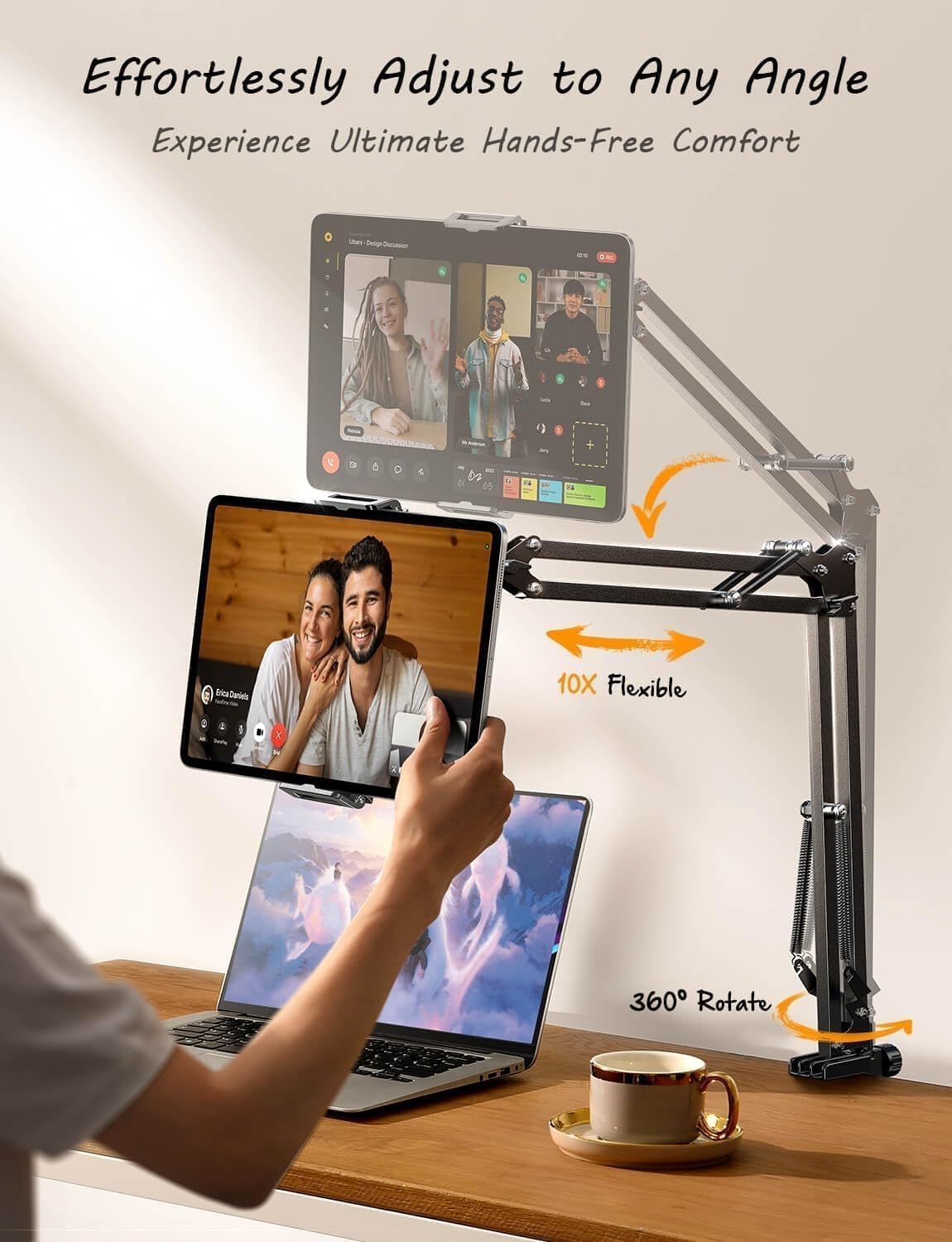 LISEN 2 12, 17e, 4-13" Tablet Stand iPad Stand for Desk Mount [Ultra Sturdy Clamps] iPad Holder for Tablet Holder Mount