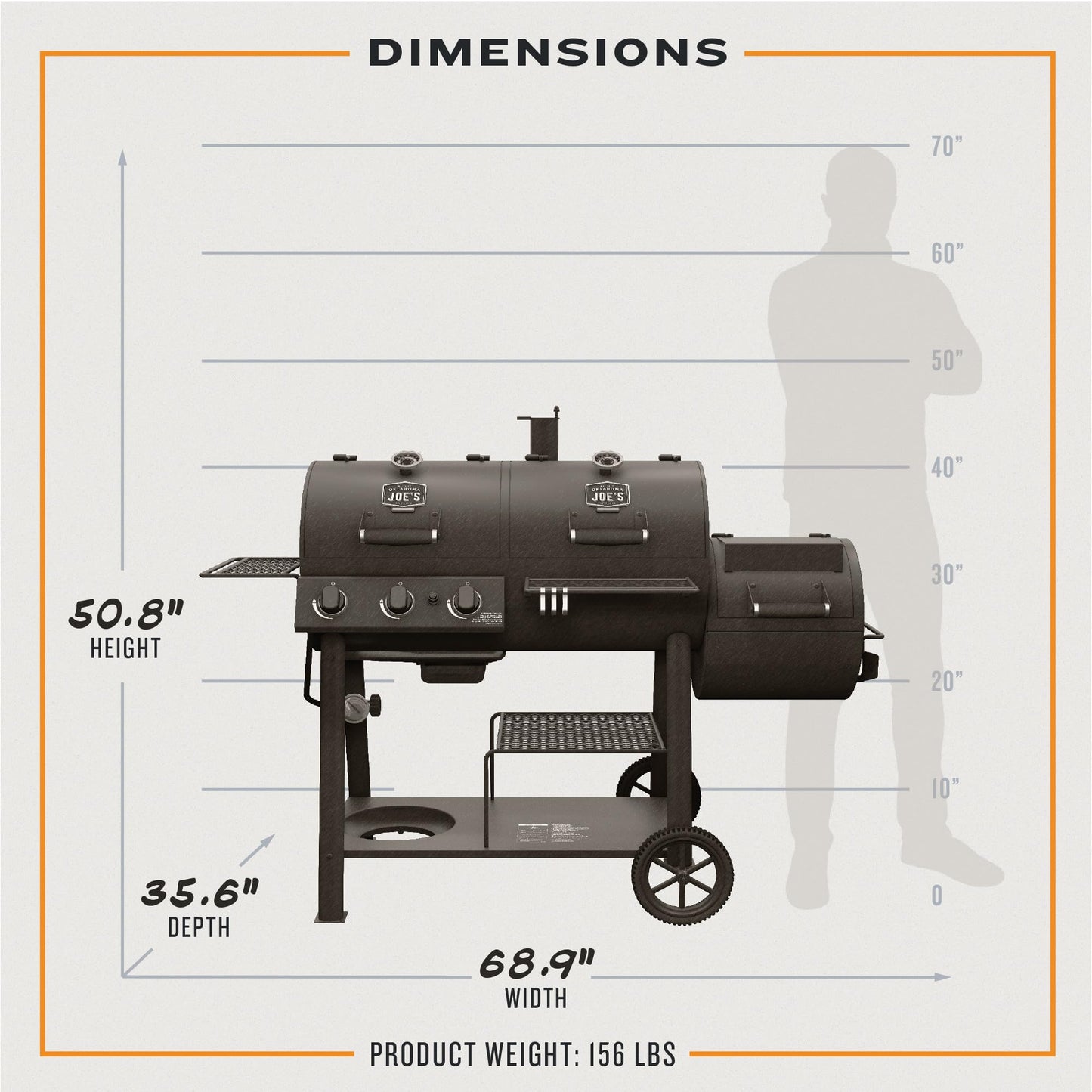 Oklahoma Joe's Canyon Combo DLX Charcoal and Propane Gas Smoker & Grill - 24203005