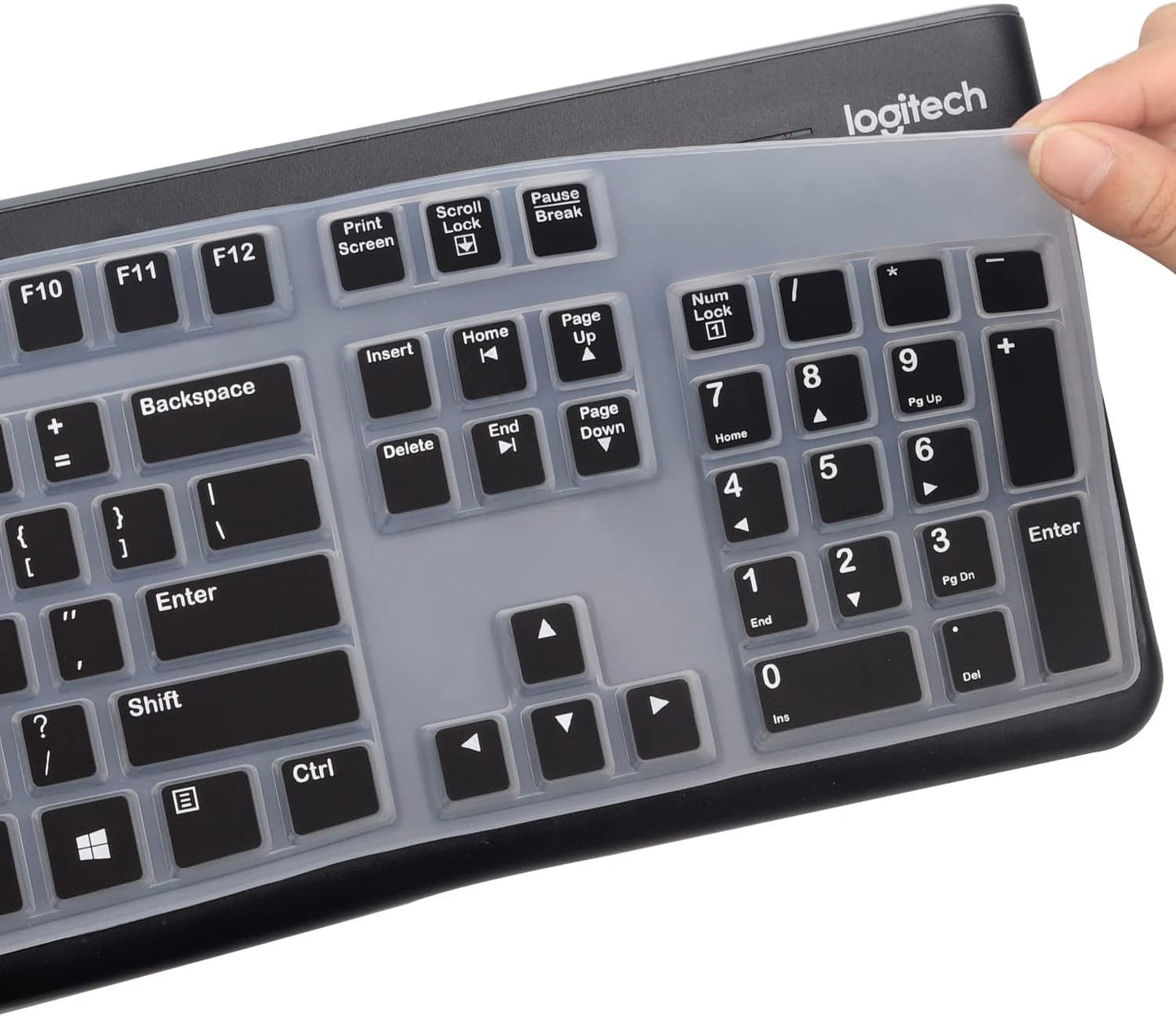 MUBUY-GOL K120 MK120 K120 MK120 Silicone Keyboard Cover for Logitech & Ergonomic Desktop USB Wired Keyboard, Logitech