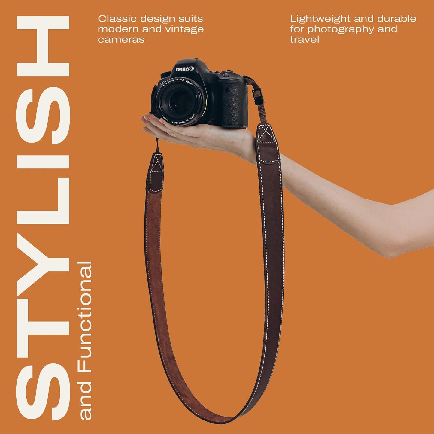 Classic Genuine Leather Shoulder Strap for DSLR/SLR Cameras - C Coiro