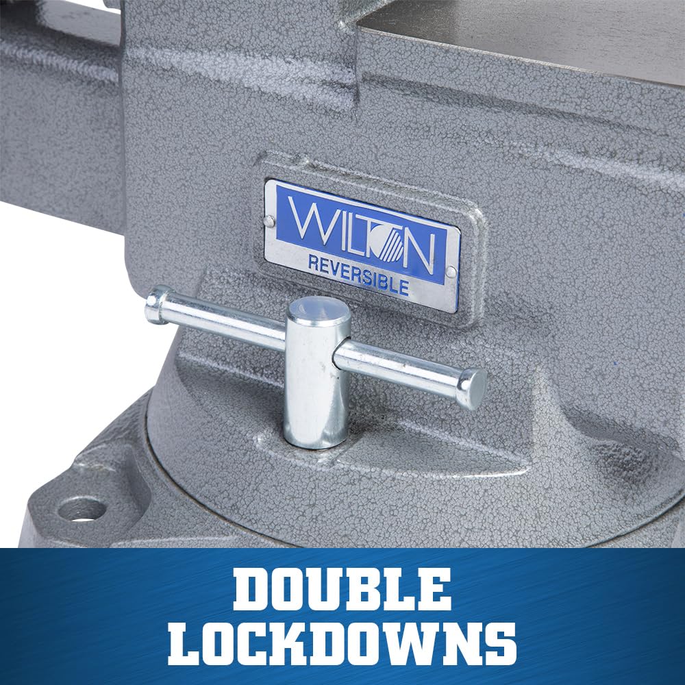 Wilton Reversible Bench Vise, 8" Jaw Width, 9-1/4" & 14-1/2" Jaw Opening, 4-3/4" Throat (Model 4800R)