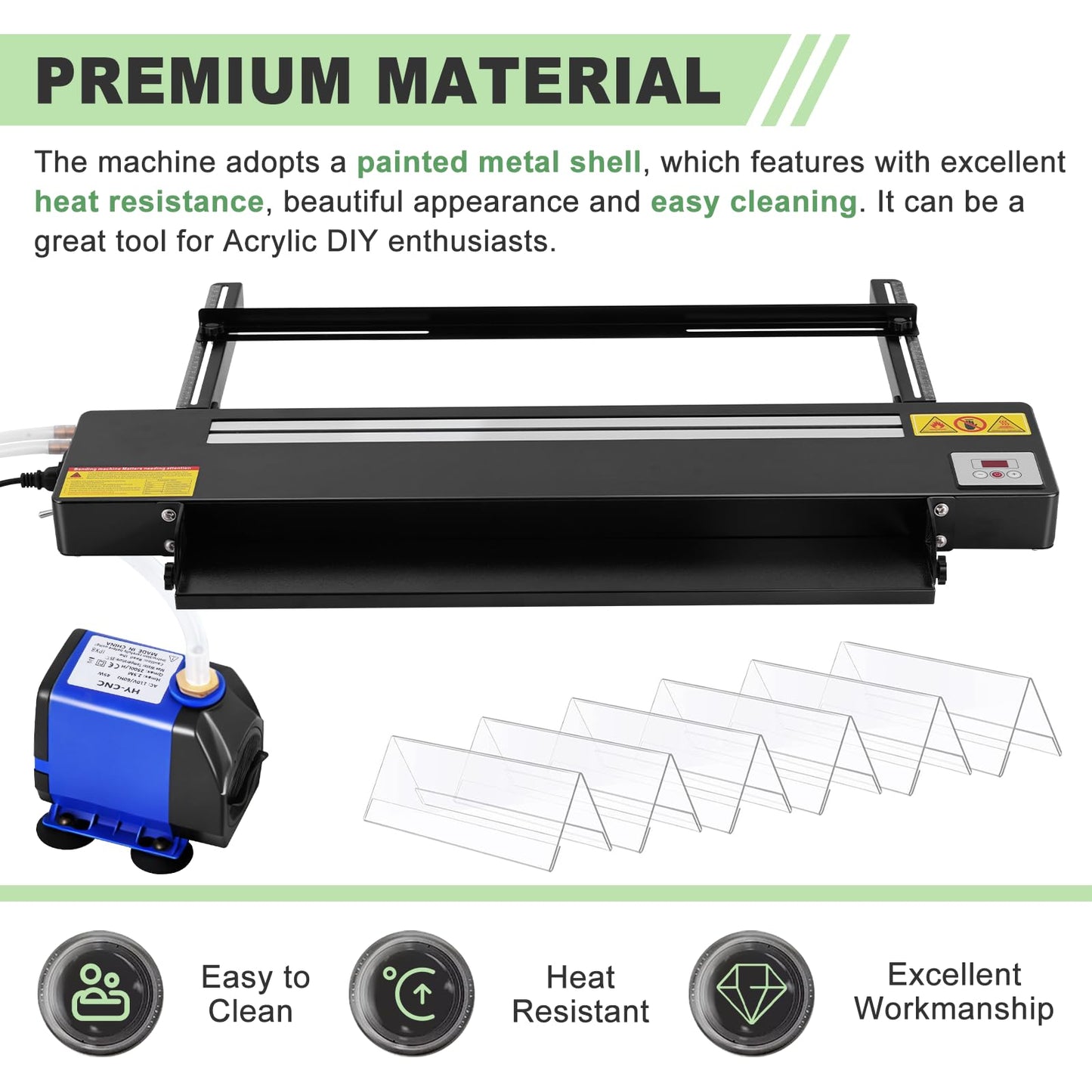 Digital Acrylic Plastic Bender 24" Acrylic Bending Machine with Spare Heating Wire, Plastic Bending Machine with Adjustable Length&Angle Acrylic Strip Bender Heater 110V (Black)