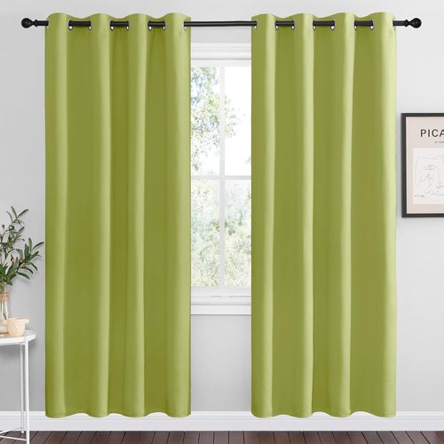 NICETOWN Blackout Curtains - Fresh Green Thermal Insulated Drapes | 78 Inches Long, 55 Inches Wide, 2 Panels