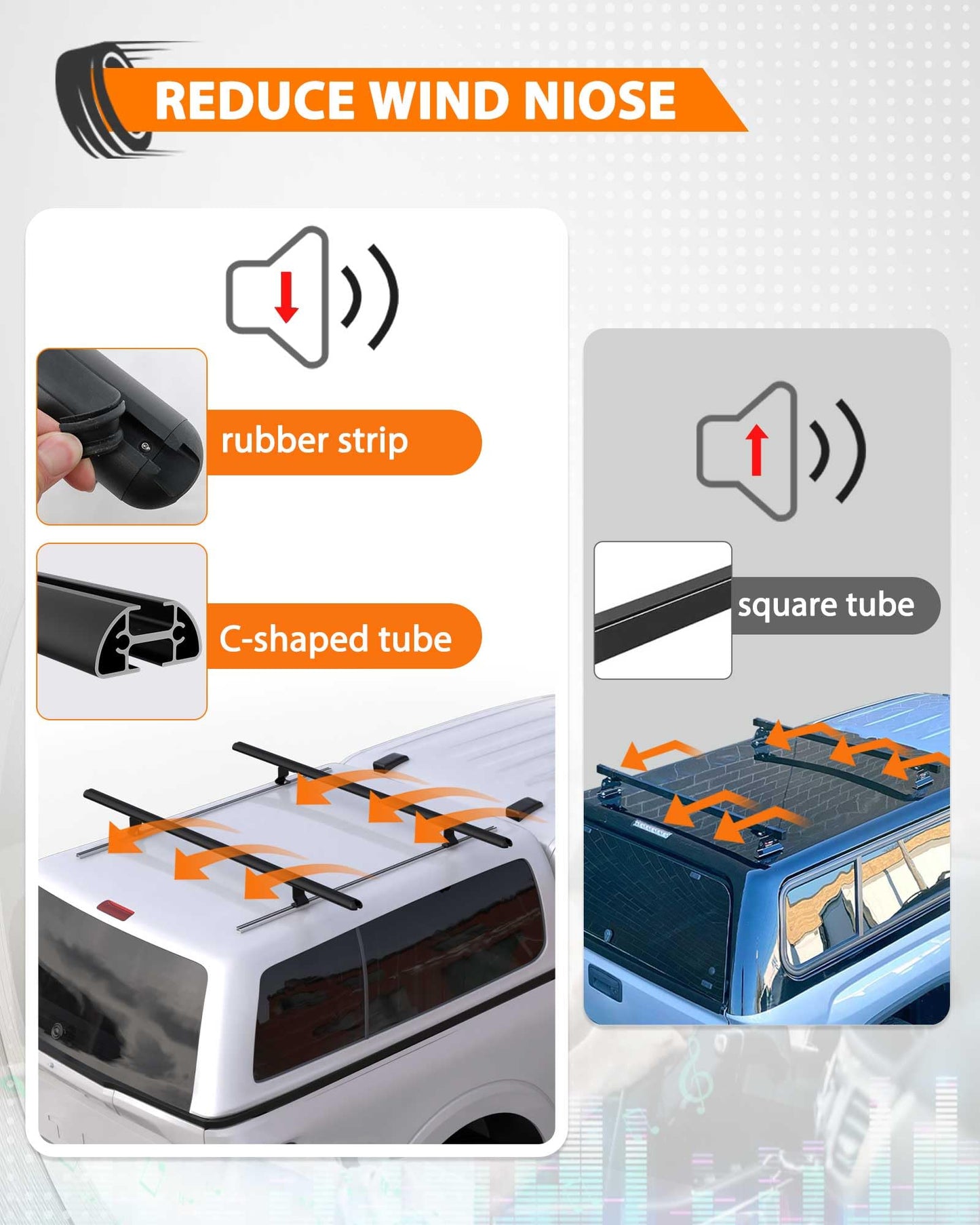 MELIPRON 50" Truck Cap & Topper Ladder Roof Rack Adjustable Van Rack for Kayak Canoe Lumber Pipe(Max Load 500lbs)