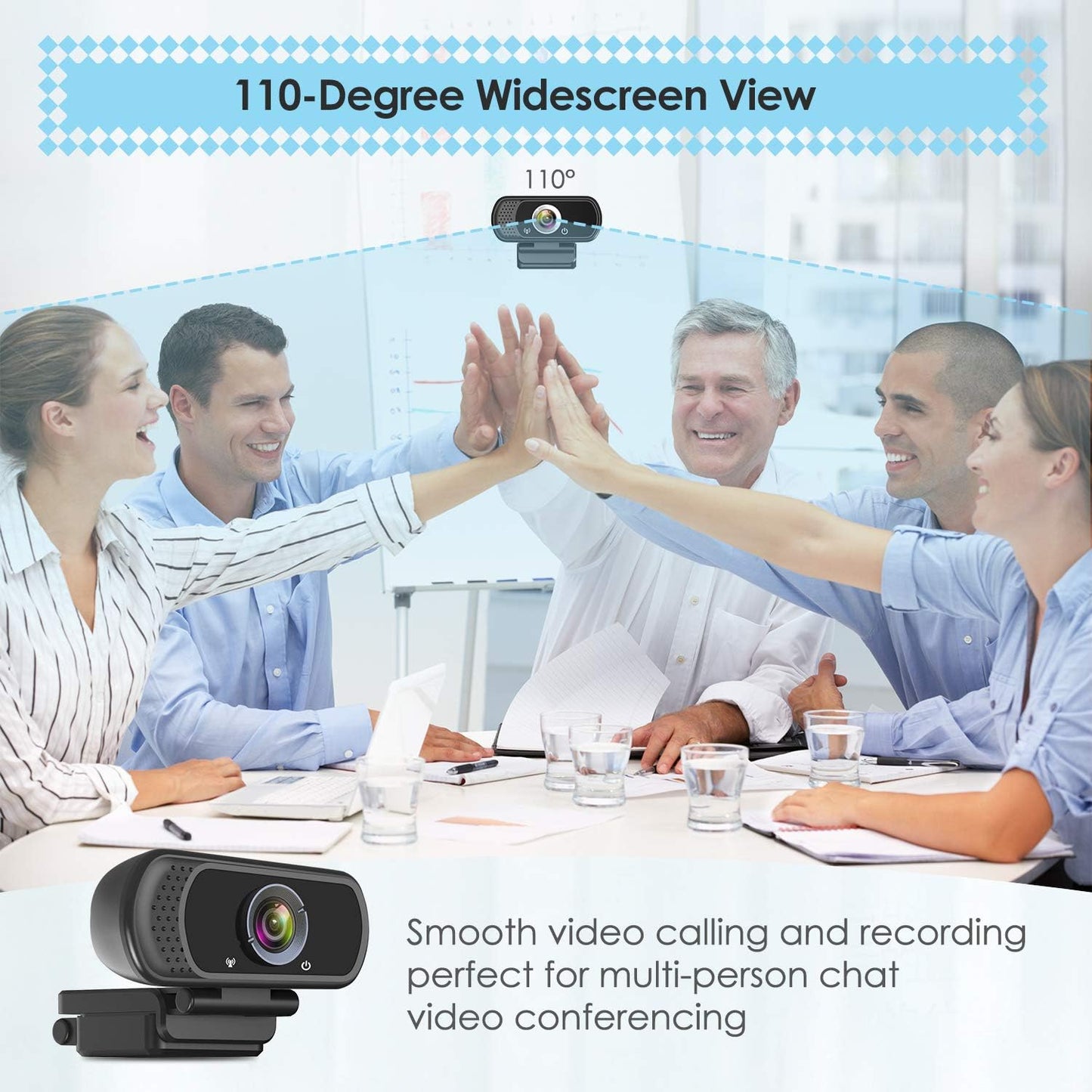 ToLuLu 1080P Webcam with Microphone, HD Webcam Web Camera with Tripod Stand, Widescreen USB Computer Camera, Streaming