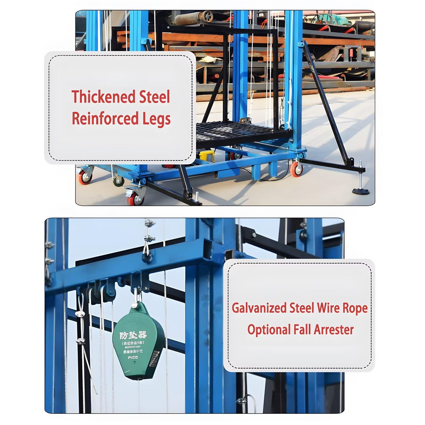 660LBS Load Electric Adjustable Lifting Scaffolding, Electric Scaffolding Lift Platform,Customizable Scaffold Equipment for Construction（9.8FT Lifting Height）