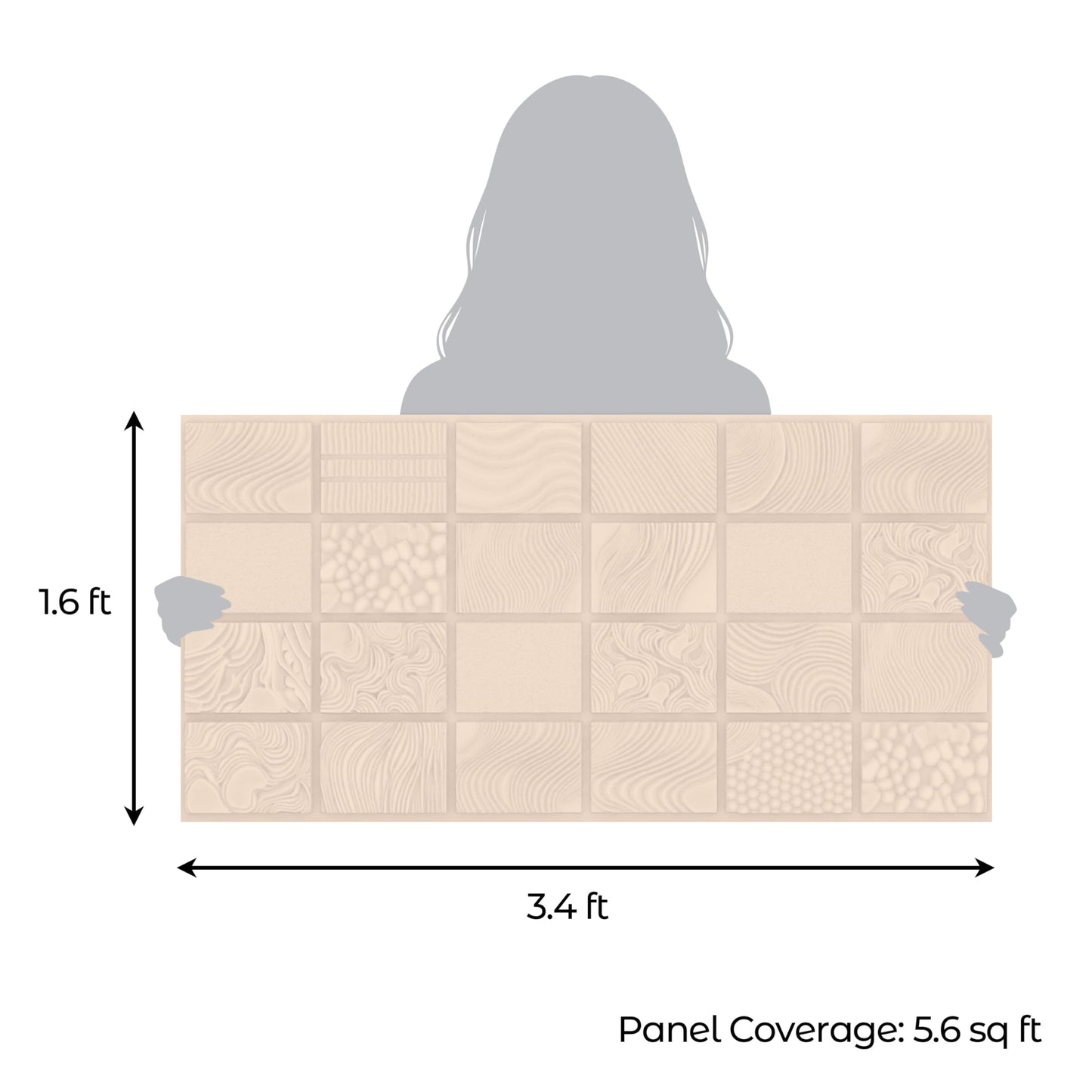 Dundee Deco 3D Peel and Stick Wall Panels - Soft-Touch Matte Finish, 1.6 ft X 3.4 ft, Thick Self-Adhesive Panels for Home & Commercial Interiors - Moccasin - Set of 10, Covers 55 sq ft