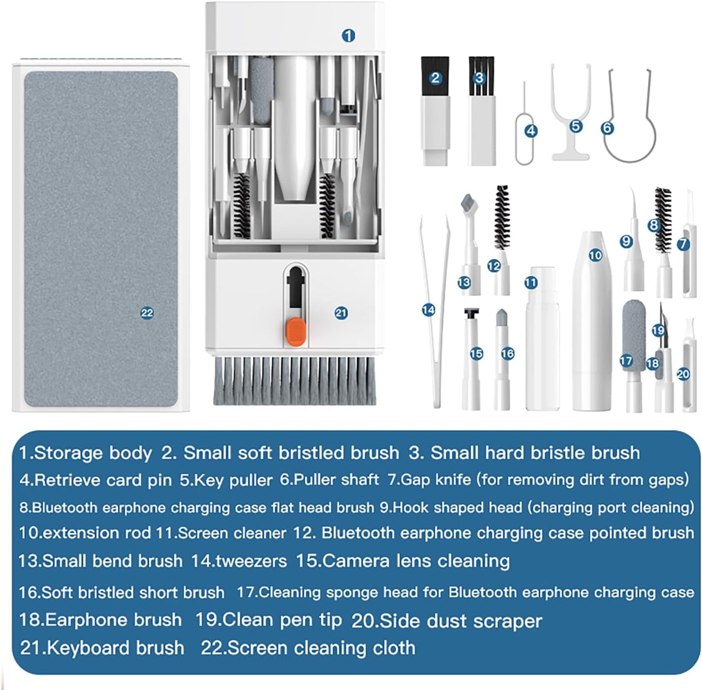 Lanrxs 22 1 Headset, in Precision Cleaning Kit Professional Electronic Cleaning kit Cleaning Tools for Phone, airPods