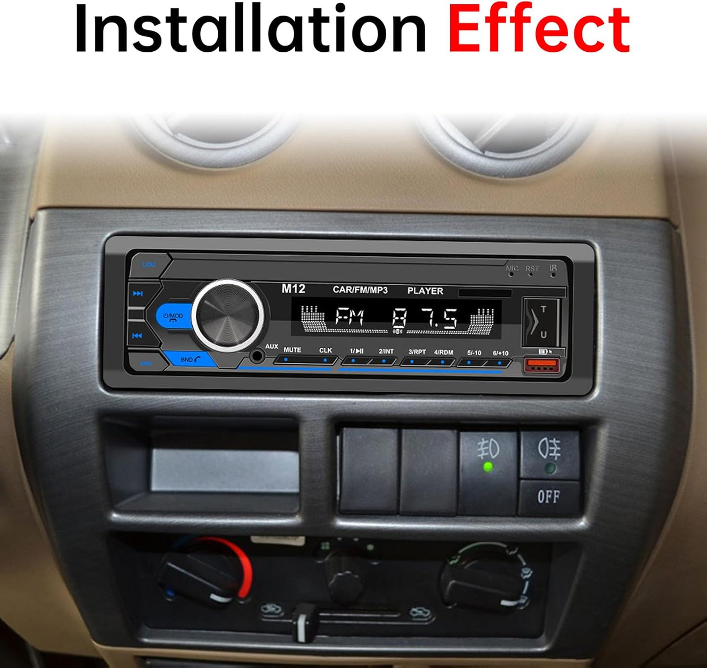 ePathChina 12V MP3 FM/MP3/WMA/FLAC/AUX/TF Car Audio Bluetooth LCD Single DIN Car Stereo, Car Radio Player