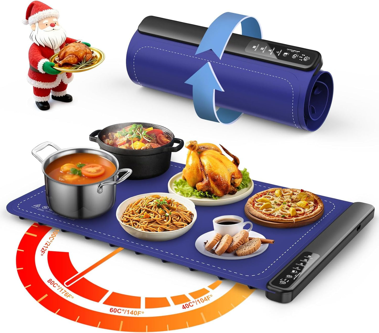 Skiennix Food Warming Mat - 4 Temperature Levels | Fast 8-Second Heating Tech | Perfect for Parties & Buffets