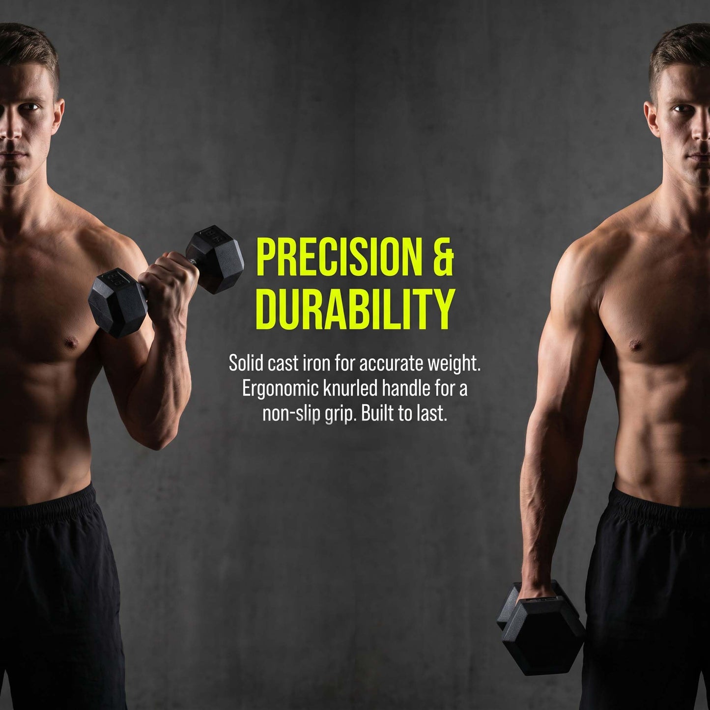 YUFER Premium Coated 5 lbs Rubber Hex Dumbbell Set of 2, Non-Rolling Hand Weights for Home Gym Strength Training & Exercise Fitness