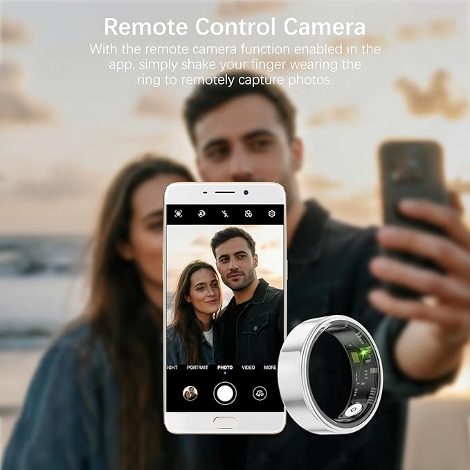 Smart Health Rings for Women Men, Fitness Tracker with Heart Rate, Blood Oxygen, HRV, Sleep Tracker, Step Tracker, No Subscription Fee, IP68 Waterproof Smart Ring for iphone & Android (Silver 6#)