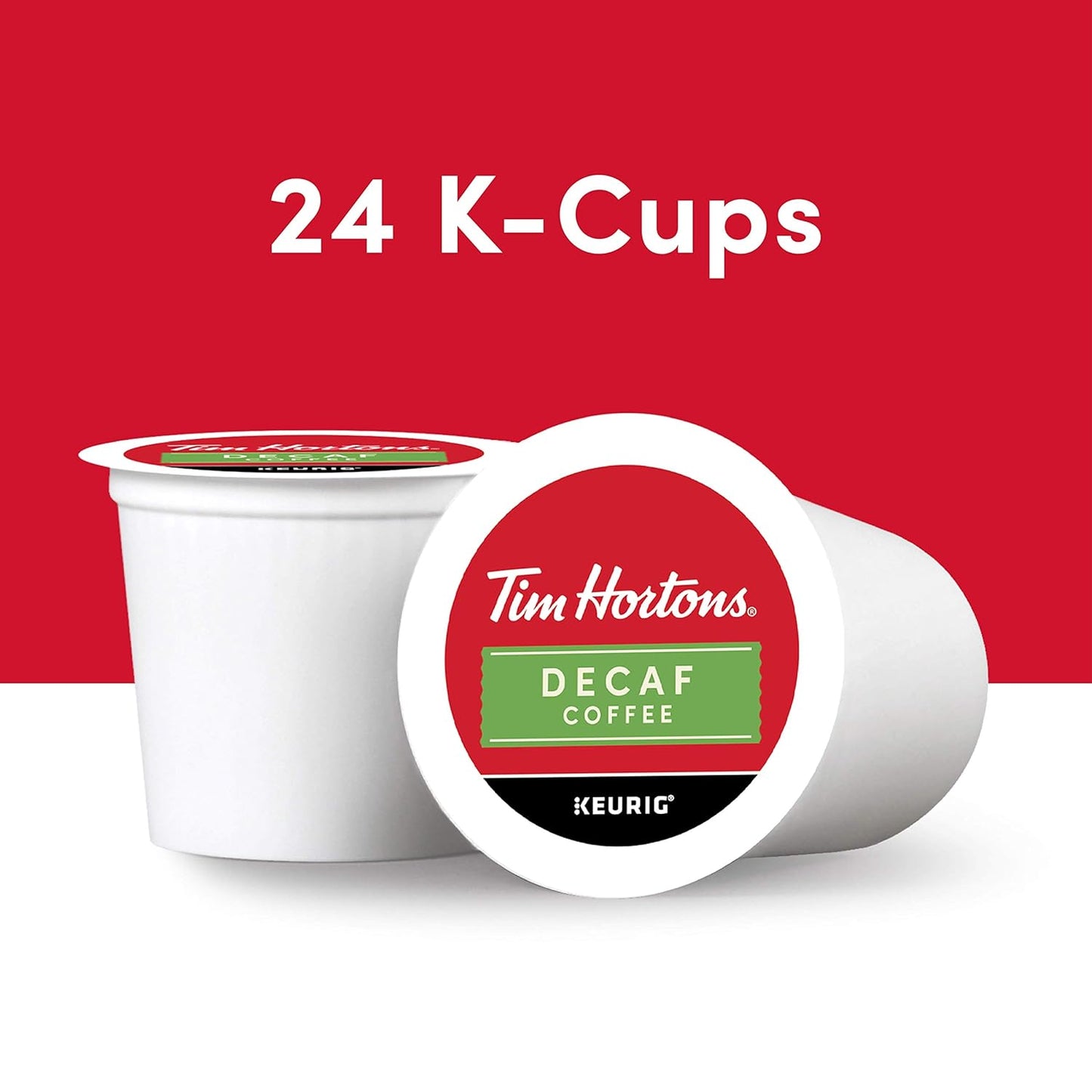 Tim Hortons Decaf Medium Roast Coffee - Single-Serve K-Cup Pods for Keurig Brewers | 24 Count