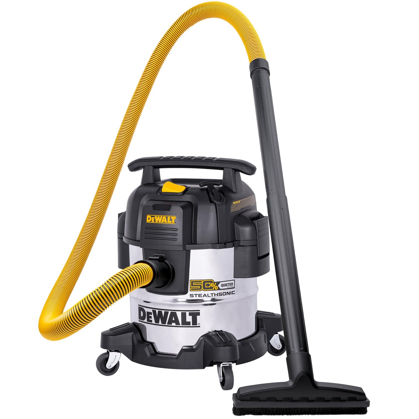 DEWALT 5 Gallon 4 HP STEALTHSONIC Shop Vacuum Wet and Dry DXV05S-QTB with 6 Dust Bags Ultra Quiet Stainless Steel Wet/Dry Vacuum Cleaner with Powerful Suction for Garage, Jobsite, and Workshop