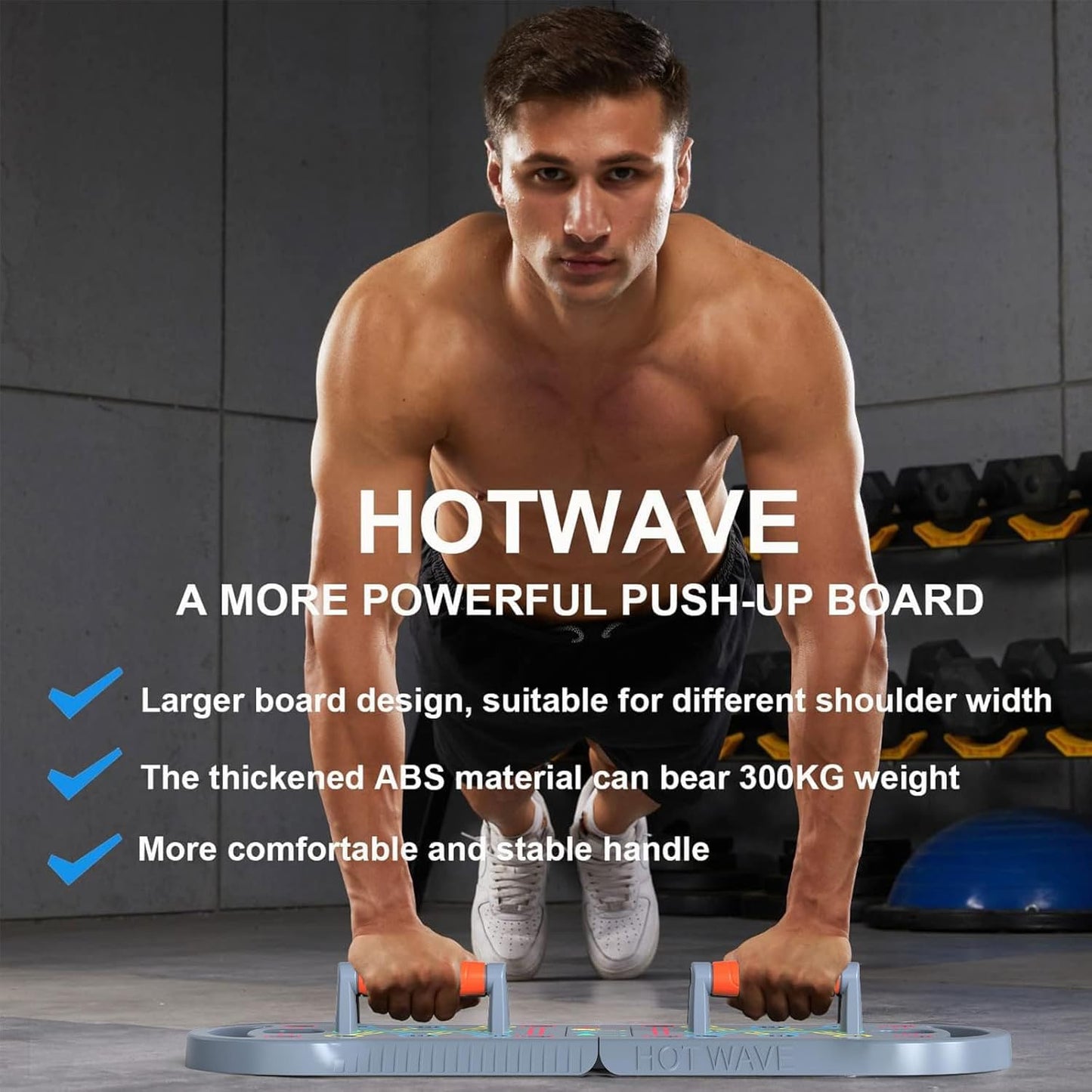 HOTWAVE Push Up Board, Push Up Board for Men, Foldable Pushup Board Home Gym Pushup Board with Handles Professional Strength Training Equipment for Men