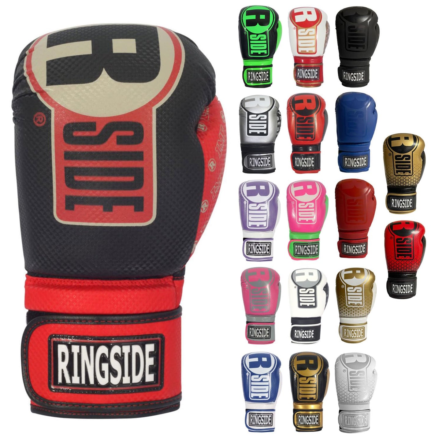 Ringside Apex Bag Gloves, IMF-Tech Boxing Gloves with Secure Wrist Support, Synthetic Boxing Gloves for Men and Women, Black and Red, S/M