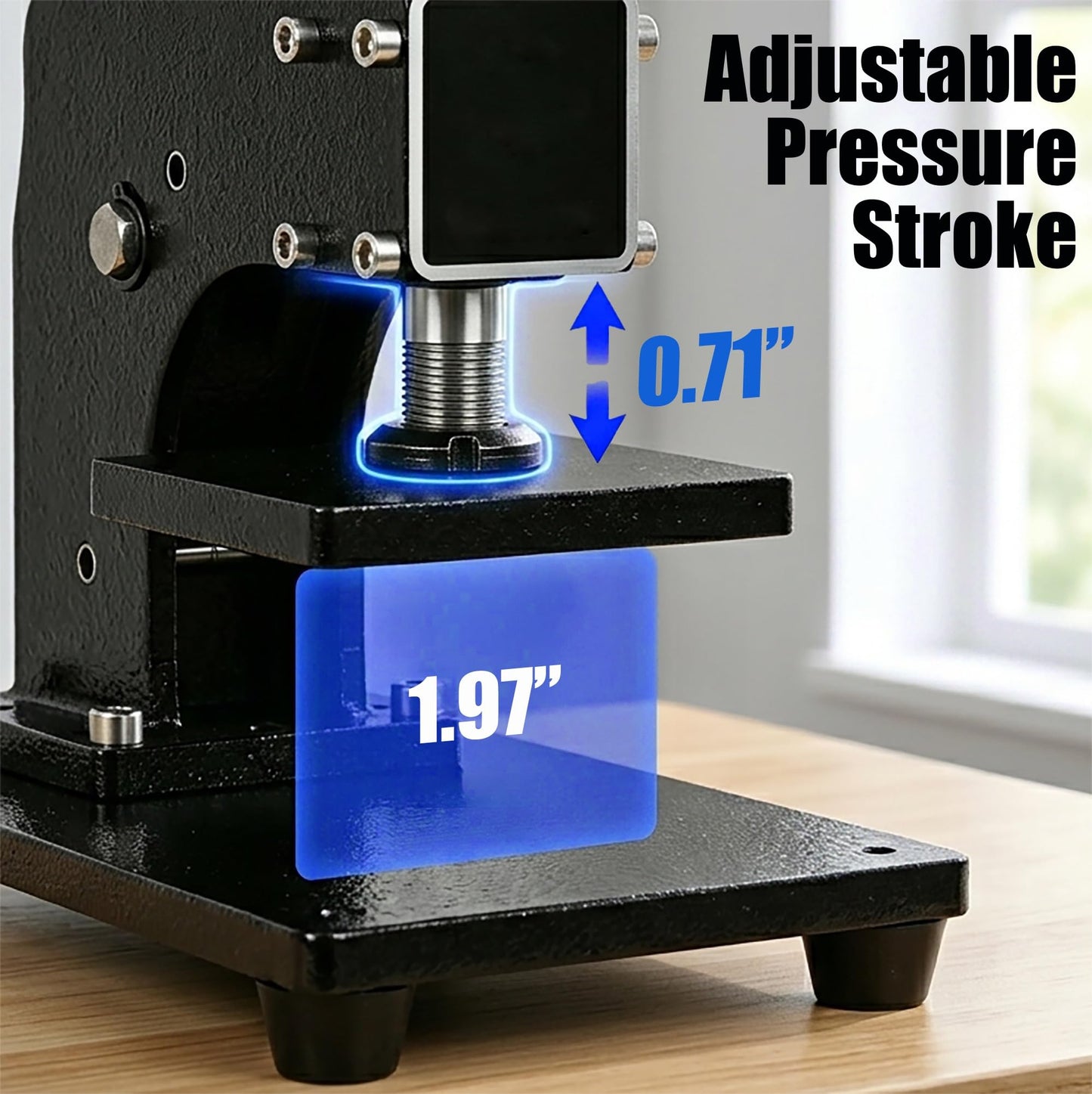 Leather Die Cutter Machine, 4.9”x3.5” Manual Leather Clicker Press Embossing Machine Heavy Duty Die Cutting Tool with 7X Round Dies for DIY Leathercrafts Fabric Rubber Plastic Cardboard