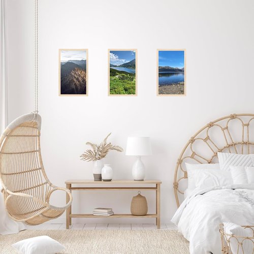 JCJMY Picture Frame 8.5x14 - Wall Mounting Horizontally or Vertically | Shatter-Resistant Plexiglass, Natural Finish
