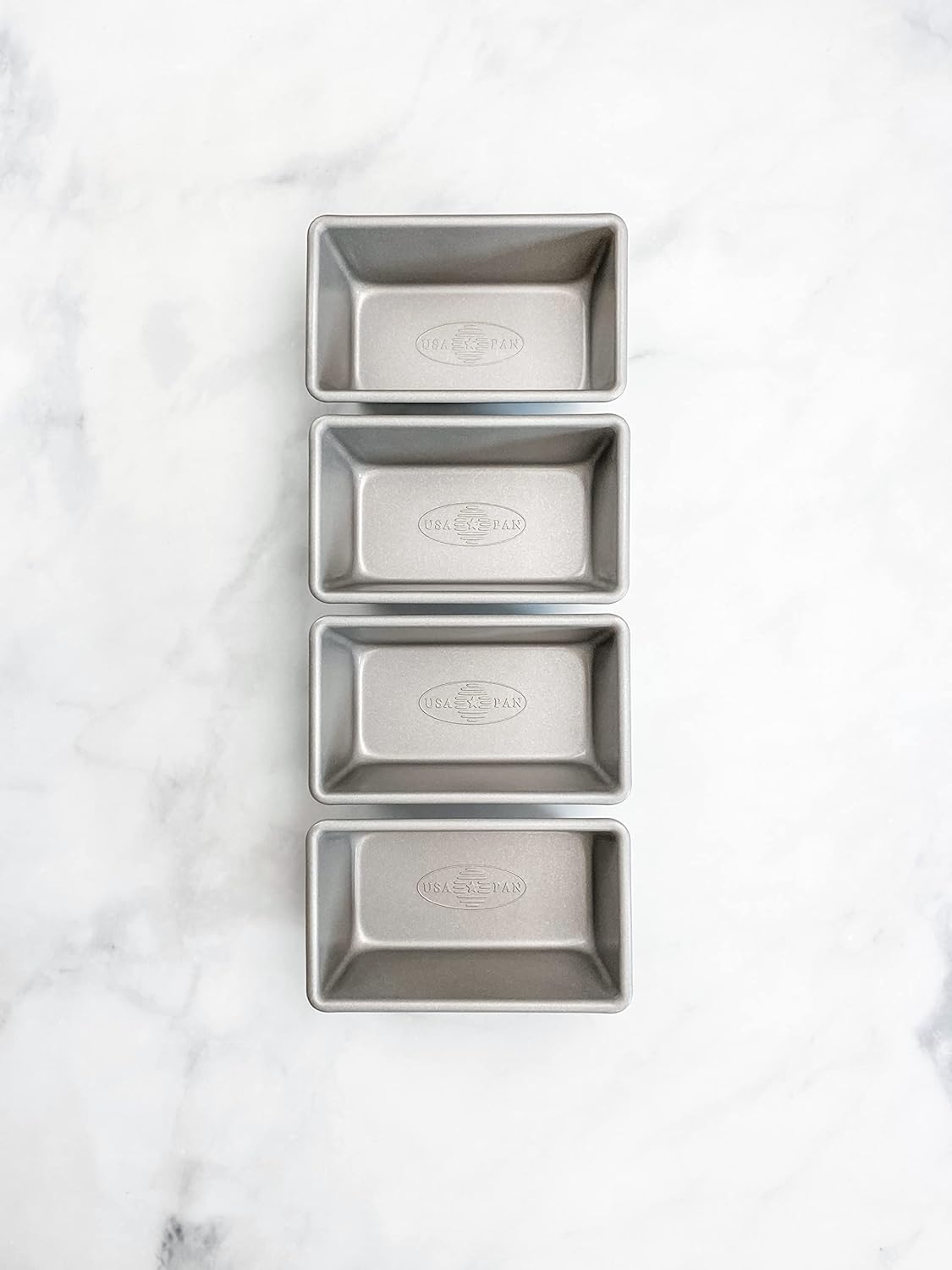 USA Pan Bakeware Nonstick Mini Loaf Pan Set - Durable Aluminized Steel, 4-Piece Set