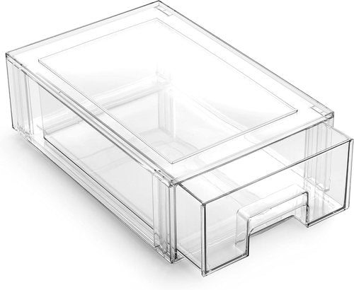 BINO Stackable Storage Drawers - Clear Small Bins for Bathroom & Vanity Organization