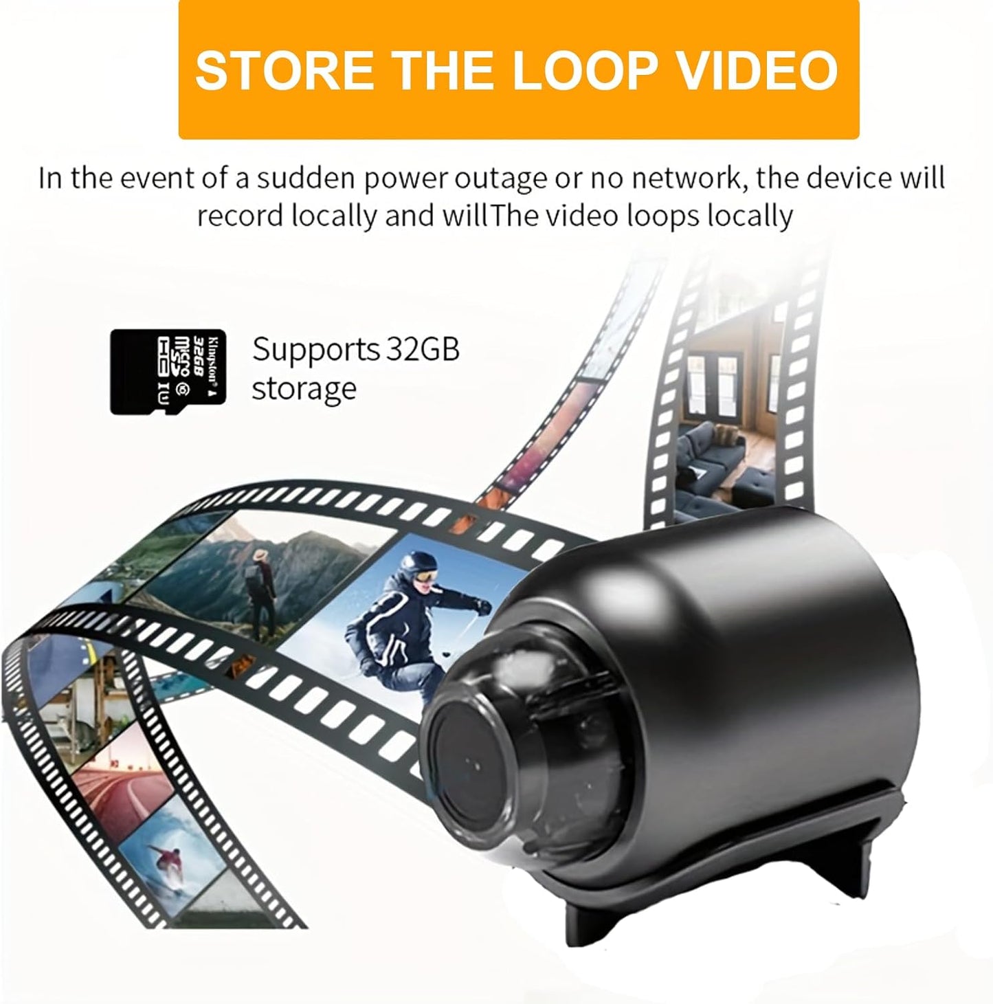senri Wireless Camera Hidden Cameras, Mini Nanny Cam Smart Home, Small Indoor Outdoor Camera with Remote View