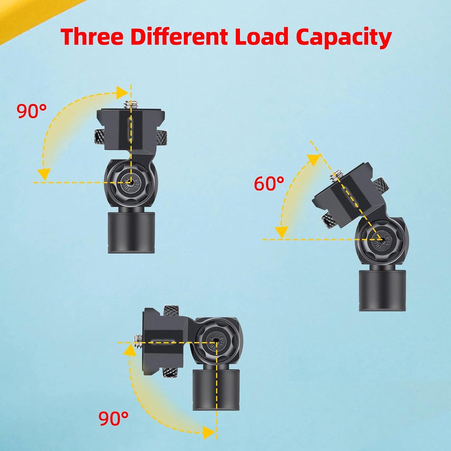 Zeadio 1/4"-20 360 180 Camera Monitor Mount, with Screw Adapter & NOTO Adapter, Rotating & Tilt Adjustable Monitor