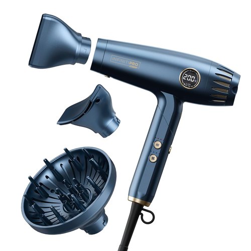 Infiniti PRO by CONAIR Hair Dryer - 1875W Ionic Blow Dryer with Diffuser | Frizz-Reducing, Fast Drying, Blue