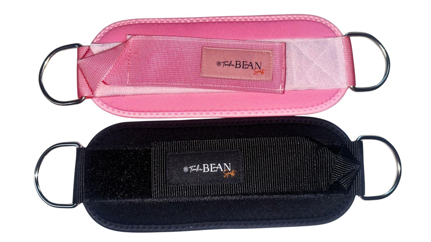 TONKA BEAN Ankle Straps For Exercise Cable Machine, Workout Cuff Attachment for Gym & Home, Kickbacks, Glute Workouts, Lower Body Exercises, Leg Extensions, Hip Abductors - Adjustable Neoprene Fitness Padded Ankle Strap (Pink, Pair)