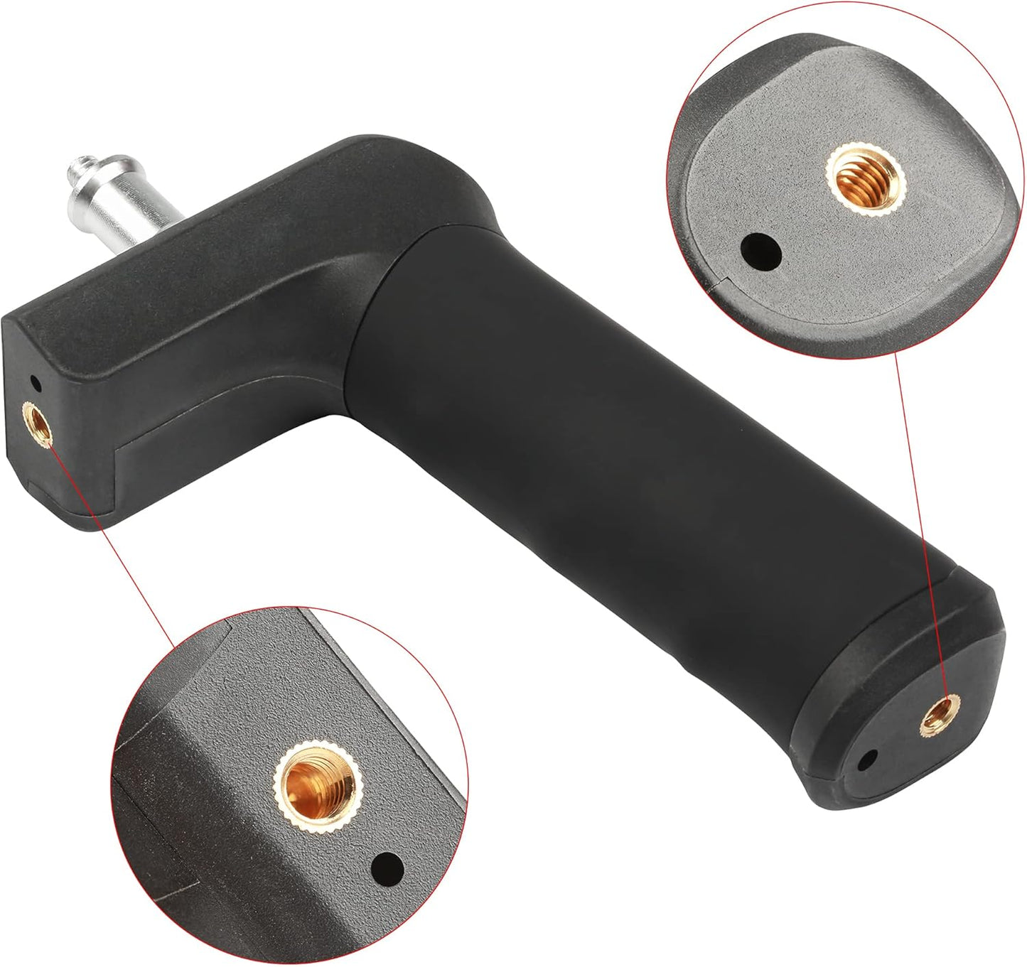 weeylite 1/4 inches 200/300 LED Video Light Handle Grip Support Mount with Male Screw for Ninja Light, Universal
