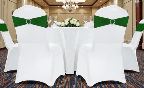 MDS Spandex Chair Sashes - Pack of 125 Elastic Stretch Bands with Slider Bow for Wedding Decor - Green