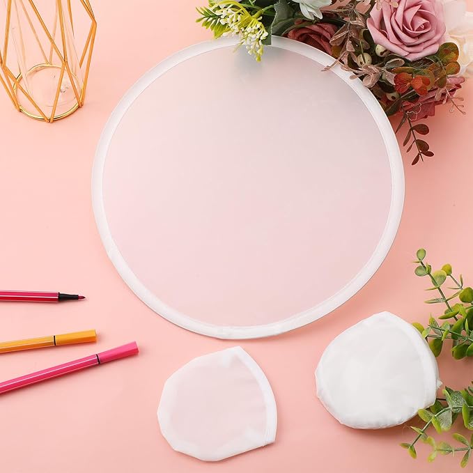 Gejoy Foldable Flying Disc Fans Bulk with Bags 9.8 Inch DIY Sublimation Handheld Cooling Fan Beach Flying Disc for Summer Outdoor Games Activities Birthday Wedding Party Favors