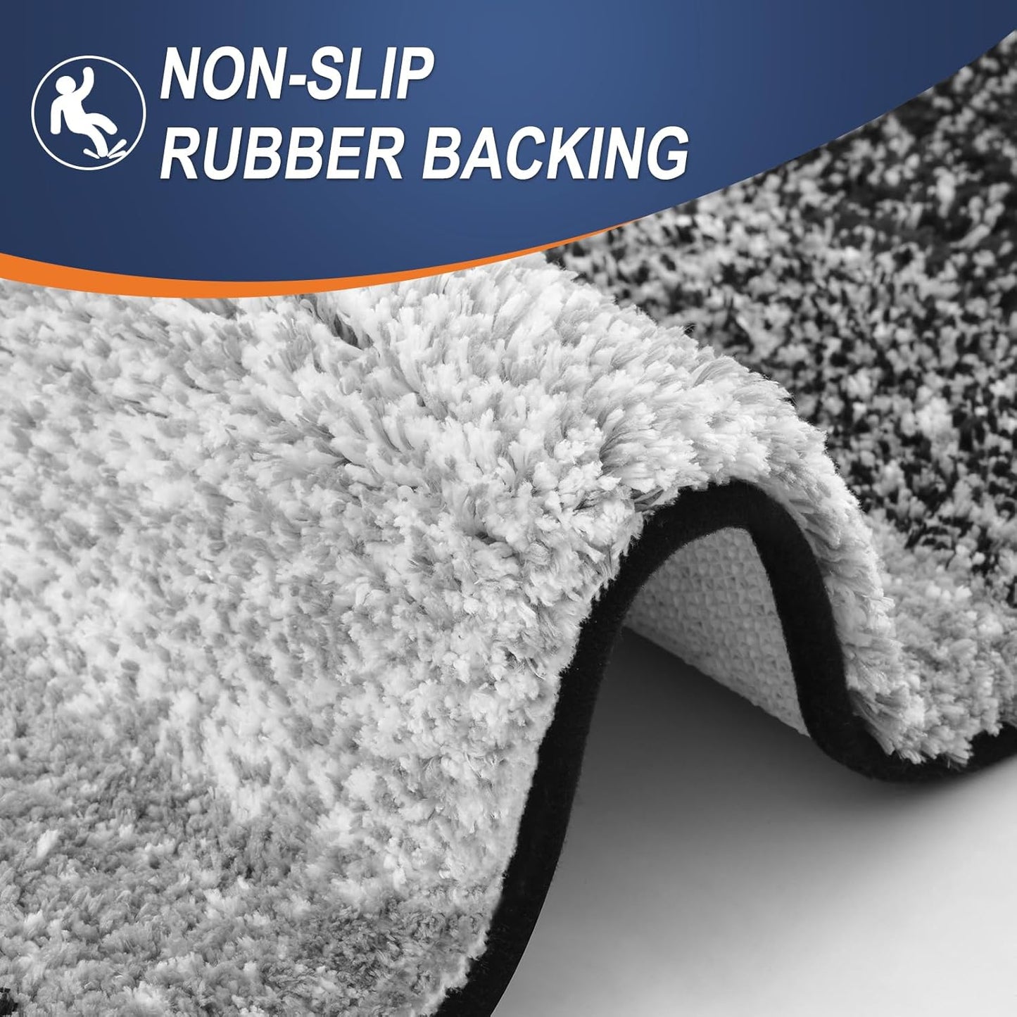OLANLY Large Bathroom Rugs - Extra Soft Microfiber Mat 40x32 | Quick Dry & Machine Washable, Black