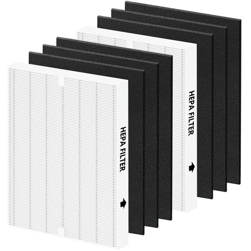 AP-1512HH Replacement Filter for Coway Airmega AP-1512HH and Airmega 200M Series Air Purifiers, Funmit 2 Pack High Efficiency Filter & 6 Pack Activated Carbon Pre-Filters, Compared to Part # 3304899