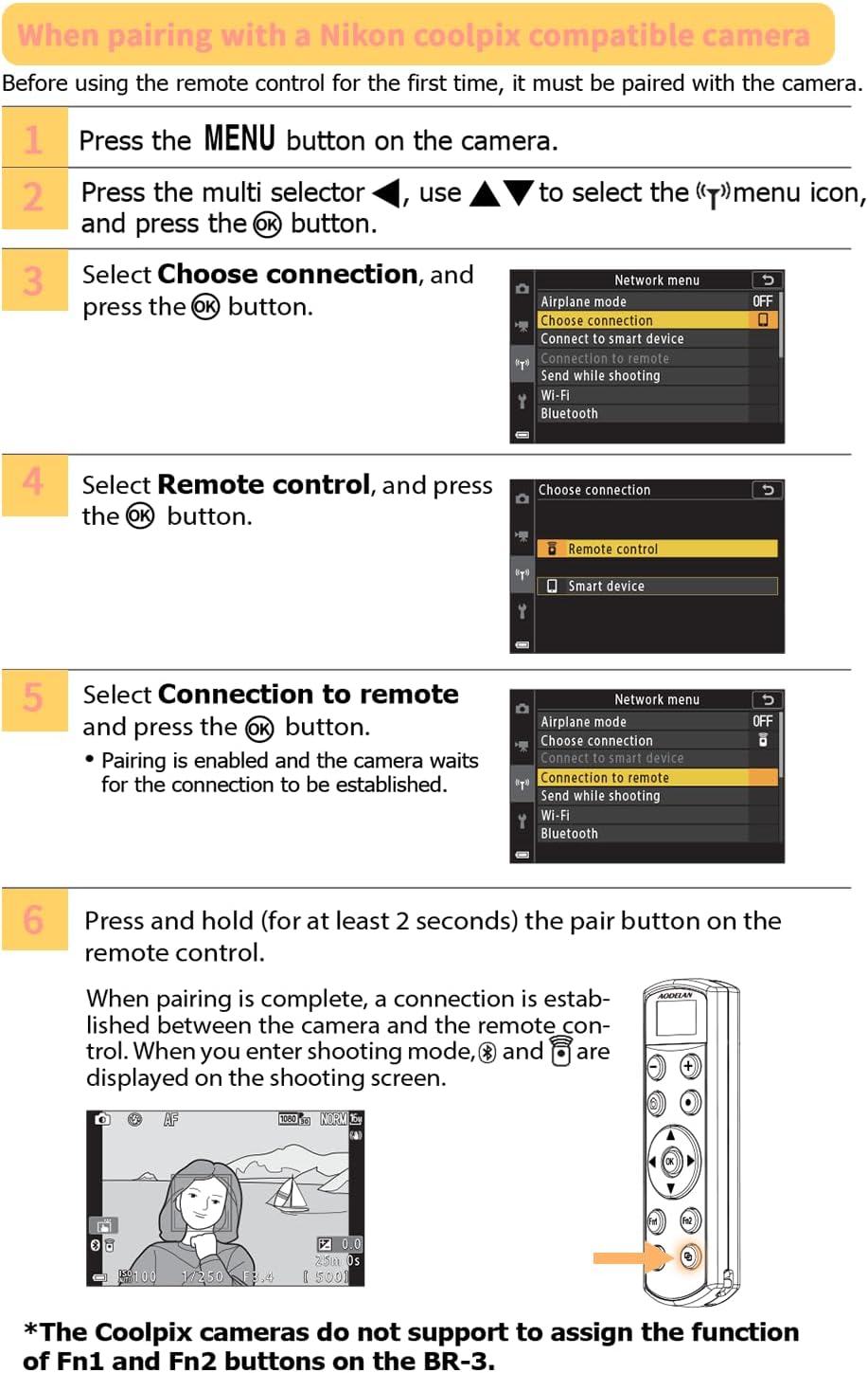 Hanpusen Z6lll, Z30, Z50, Z50ll, Zf,Z6II,Z7II,B600,P1000,P950Replaces ML-L7 Rechargeable Camera Remote Control
